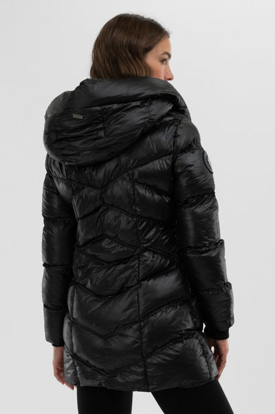 Canada Weather Gear Chevron Quilted Parka Jacket - Black - Womens Parka Jackets - Fairweather