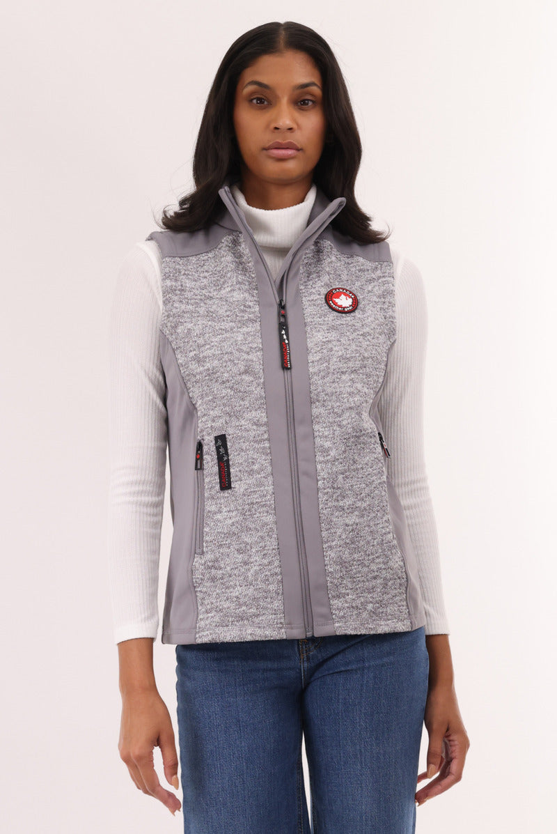 Canada Weather Gear Fleece Zip Up Vest - Grey