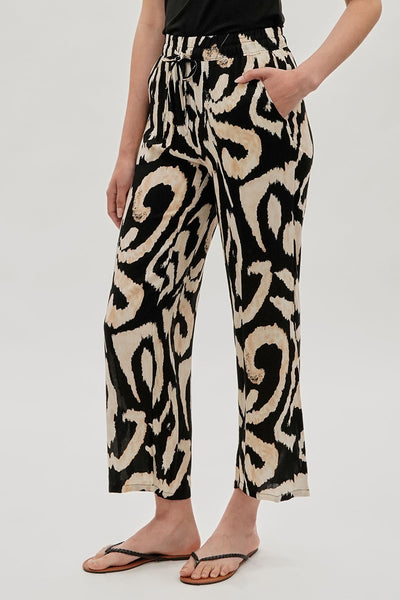 International INC Company Patterned Wide Leg Pants - Black - Womens Pants - Fairweather