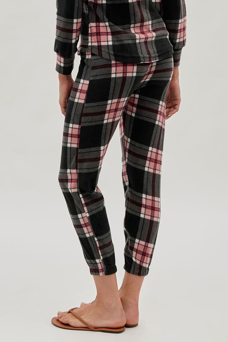 Canada Weather Gear Plaid Jogger Pajama Pants - Black - Womens Pajamas - Fairweather