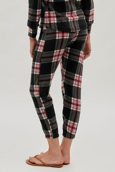 Canada Weather Gear Plaid Jogger Pajama Pants - Black - Womens Pajamas - Fairweather