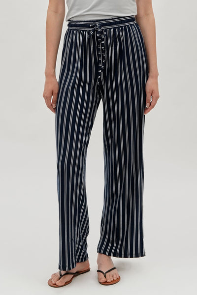 International INC Company Striped Wide Leg Pants - Navy - Womens Pants - Fairweather