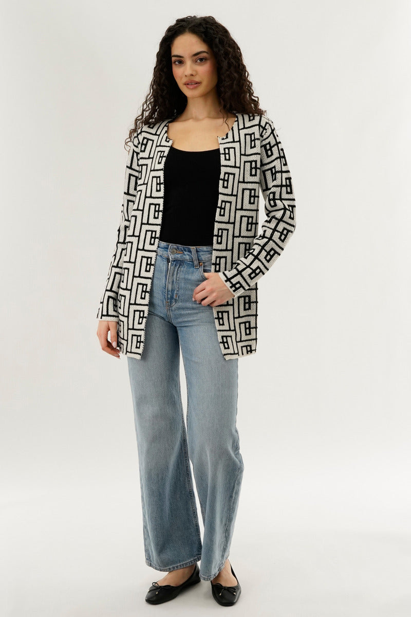 Beechers Brook Long Sleeve Knit Open Cardigan - Cream - Womens Cardigans - Fairweather