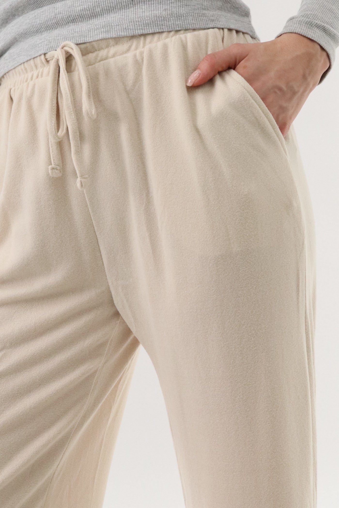 International INC Company Wide Leg Sweatpants - Cream - Womens Joggers & Sweatpants - Fairweather