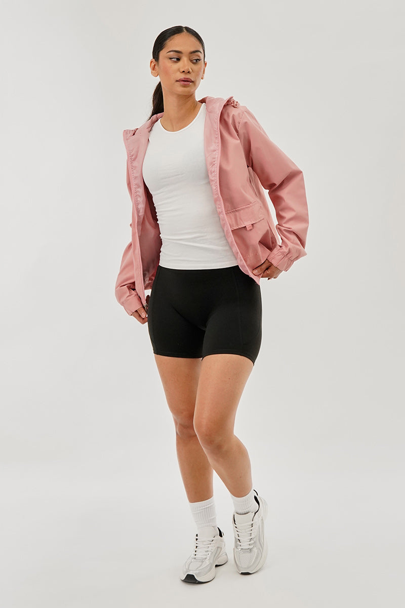 Canada Weather Gear Cropped Coated Microfibre Lightweight Jacket - Pink - Womens Lightweight Jackets - Fairweather