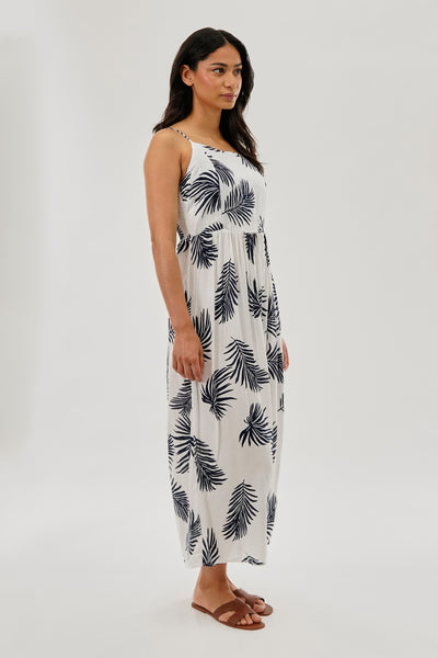 International INC Company Printed Square Neck Maxi Dress - White - Womens Maxi Dresses - Fairweather
