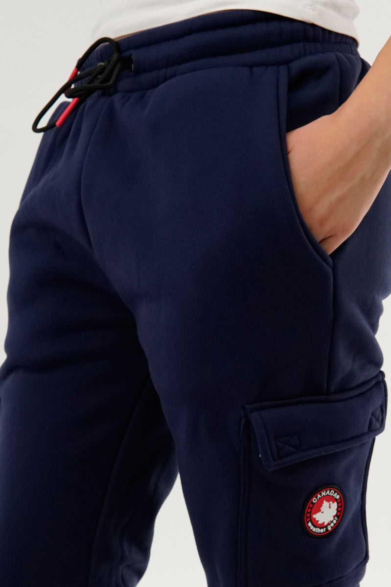 Canada Weather Gear Fleece Cargo Joggers - Navy - Womens Joggers & Sweatpants - Fairweather