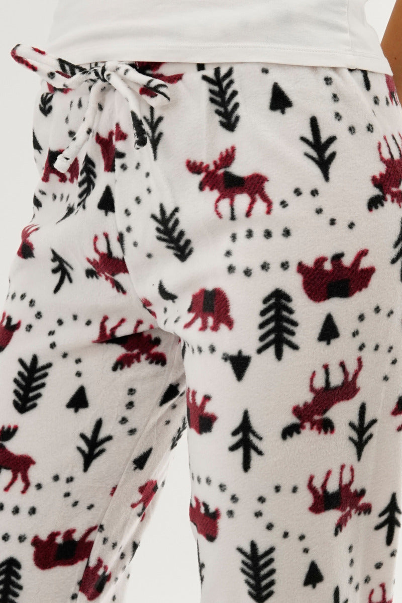 Canada Weather Gear Winter Print Pajama Pants - White - Womens Pajamas - Fairweather