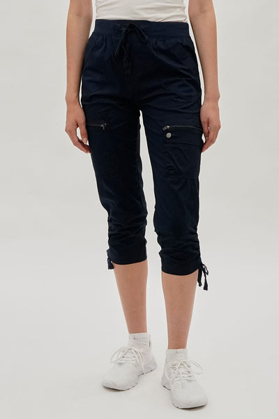 International INC Company Tie Waist Cargo Capris - Navy - Womens Shorts & Capris - Fairweather