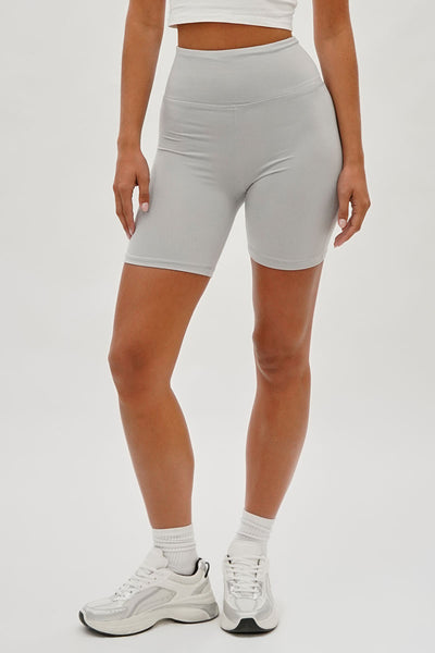 Mikk High-Waisted Biker Shorts - Stone - Womens Shorts & Capris - Fairweather
