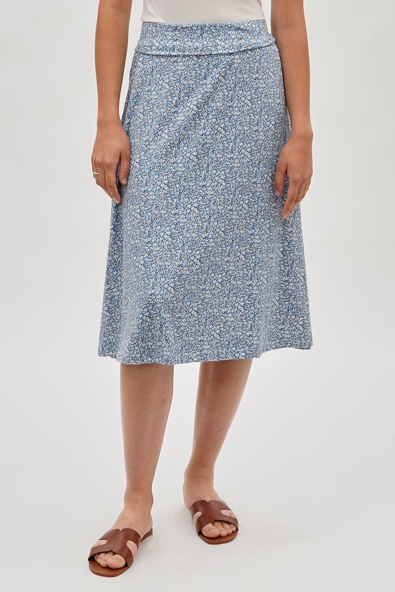 International INC Company Floral A-Line Skirt - Blue - Womens Skirts - Fairweather