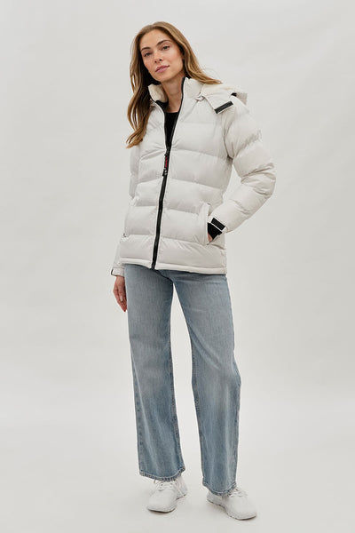 Blouson aviateur Canada Weather Gear à col doublé en sherpa – Blanc