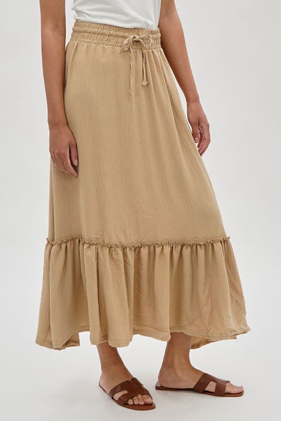 Stylexchange Vintage Tiered Cinched Skirt - Cream - Womens Skirts - Fairweather