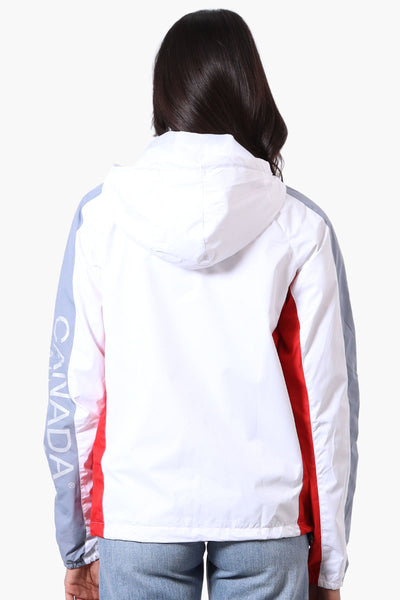 Canada Weather Gear Logo Print Sleeve Ripstop Lightweight Jacket - White - Womens Lightweight Jackets - Fairweather