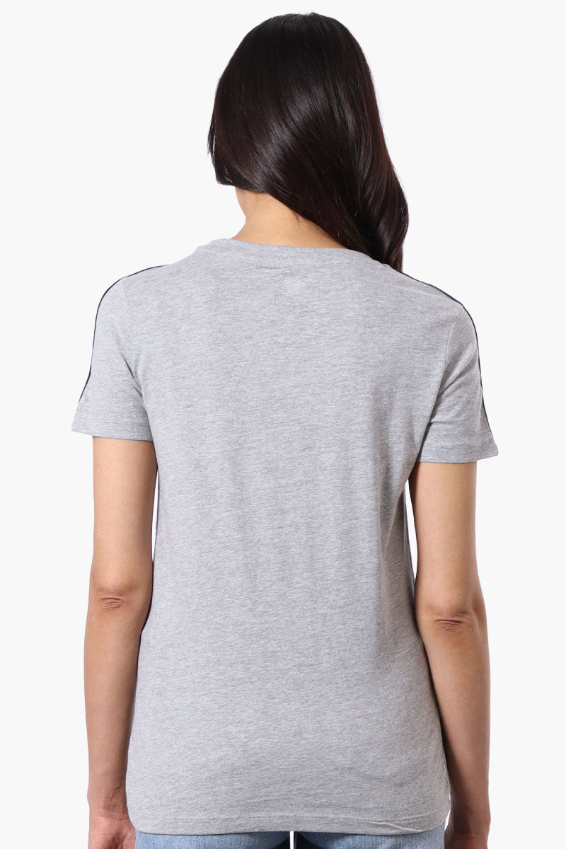 Canada Weather Gear 67 Print Stripe Detail Tee - Grey - Womens Tees & Tank Tops - Fairweather