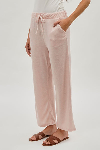 Fahrenheit Wide Leg Drawstring Sweatpants - Blush - Womens Joggers & Sweatpants - Fairweather