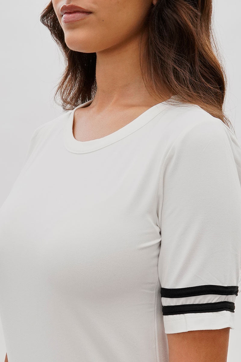 Stylexchange Vintage Striped Varsity Tee - White - Womens Tees & Tank Tops - Fairweather