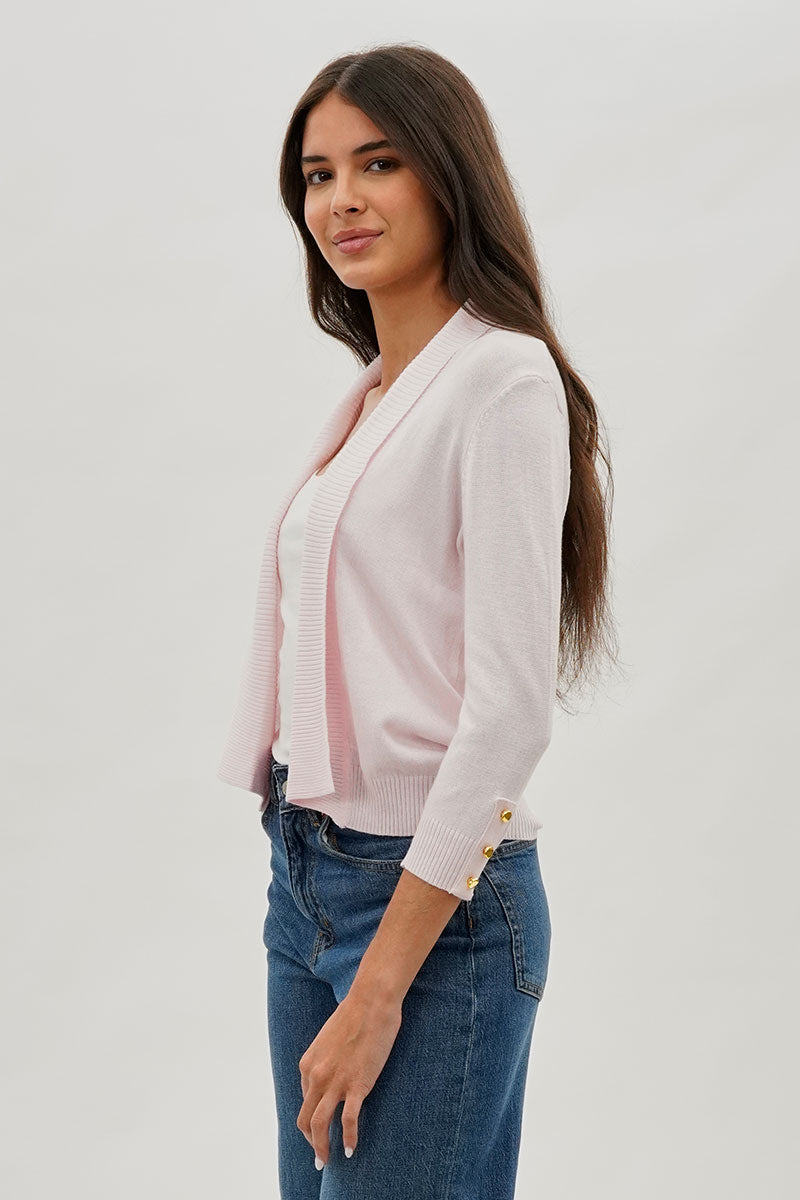 Beechers Brook 3/4 Sleeve Open Shrug Cardigan - Blush - Womens Cardigans - Fairweather