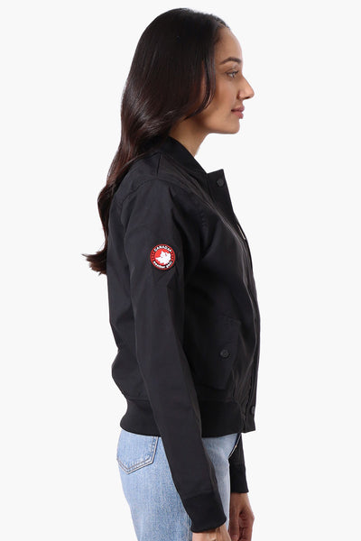 Canada Weather Gear Basic Zip Up Bomber Lightweight Jacket - Black - Womens Lightweight Jackets - Fairweather