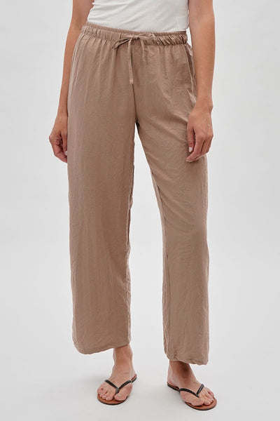 Runaway Bay Wide Leg Tie Waist Pants - Beige - Womens Pants - Fairweather