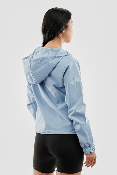 Canada Weather Gear Cropped Coated Microfibre Lightweight Jacket - Blue - Womens Lightweight Jackets - Fairweather
