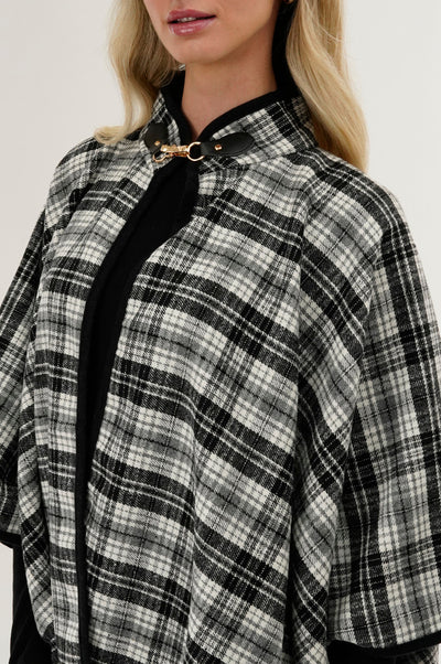 Canada Weather Gear Tartan Plaid Poncho - Grey - Womens Ponchos - Fairweather