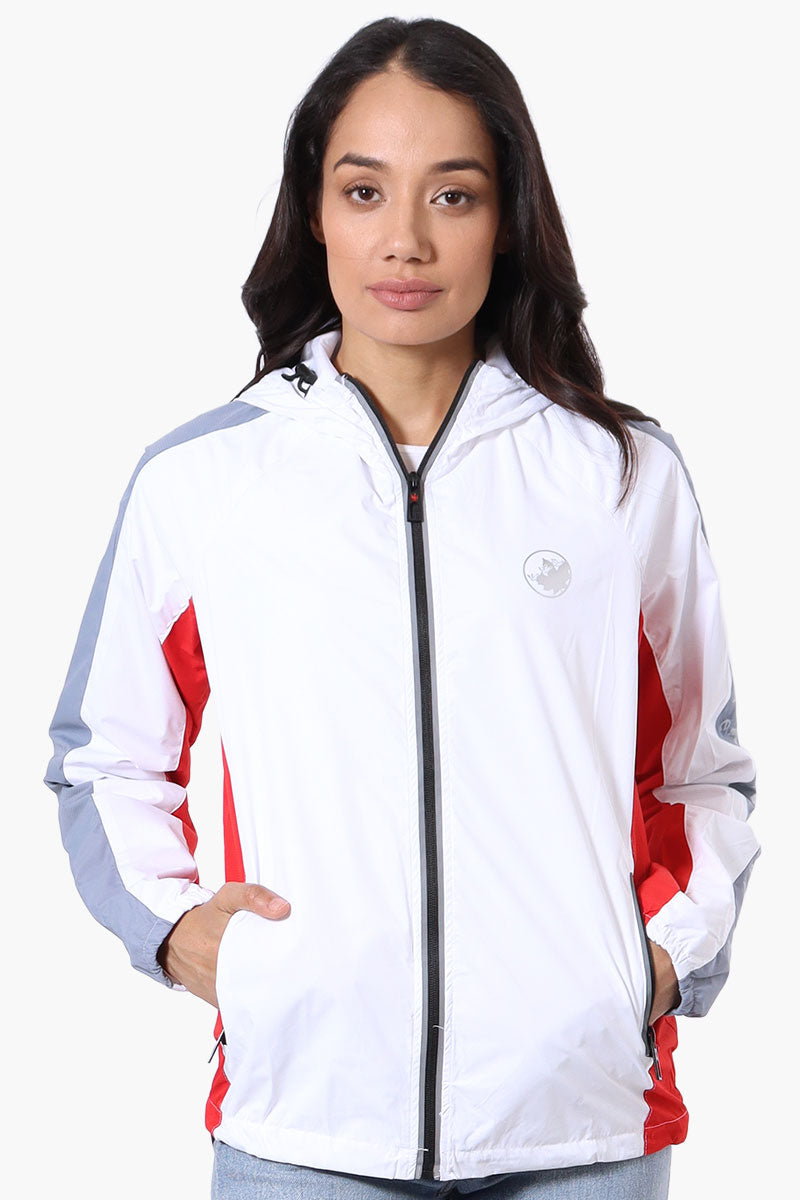 Canada Weather Gear Logo Print Sleeve Ripstop Lightweight Jacket - White - Womens Lightweight Jackets - Fairweather