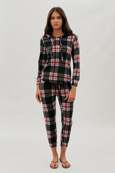 Canada Weather Gear Plaid Jogger Pajama Pants - Black - Womens Pajamas - Fairweather