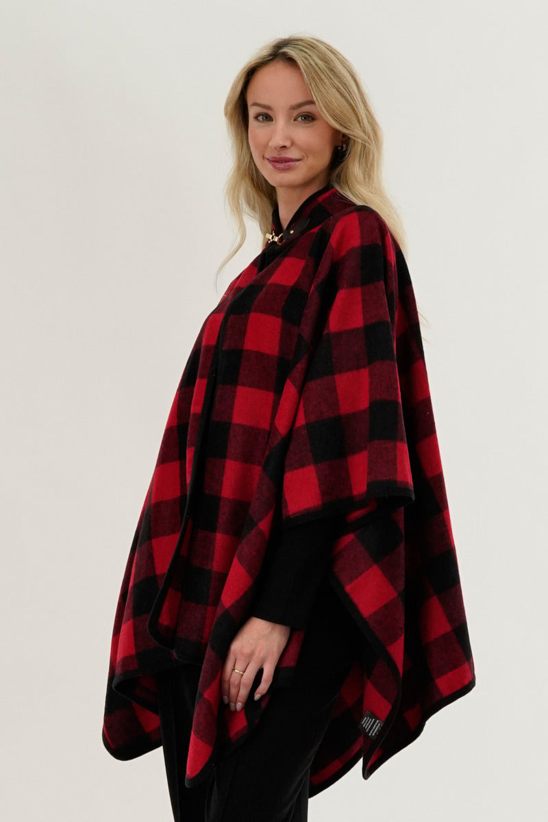 Canada Weather Gear Plaid Poncho - Red - Womens Ponchos - Fairweather