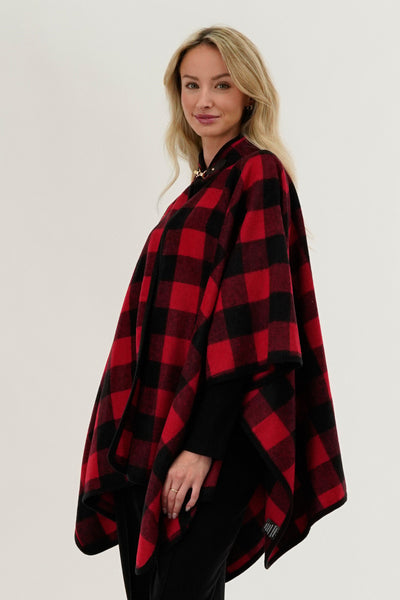 Canada Weather Gear Plaid Poncho - Red - Womens Ponchos - Fairweather
