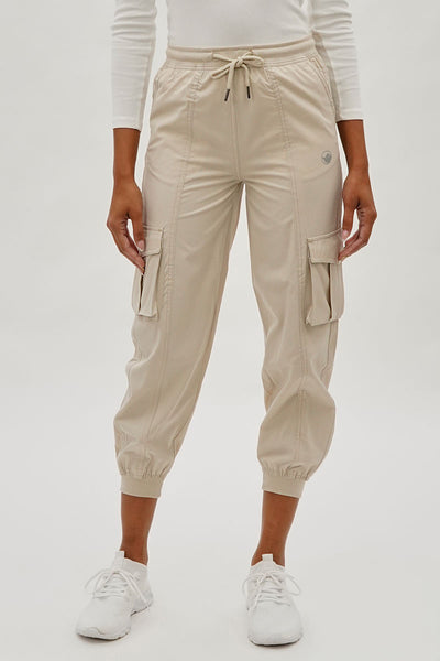 Canada Weather Gear Tie Waist Cargo Joggers - Beige - Womens Joggers & Sweatpants - Fairweather