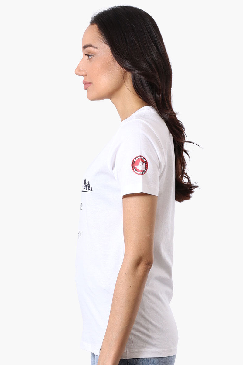 Canada Weather Gear Adventure Awaits Print Tee - White - Womens Tees & Tank Tops - Fairweather