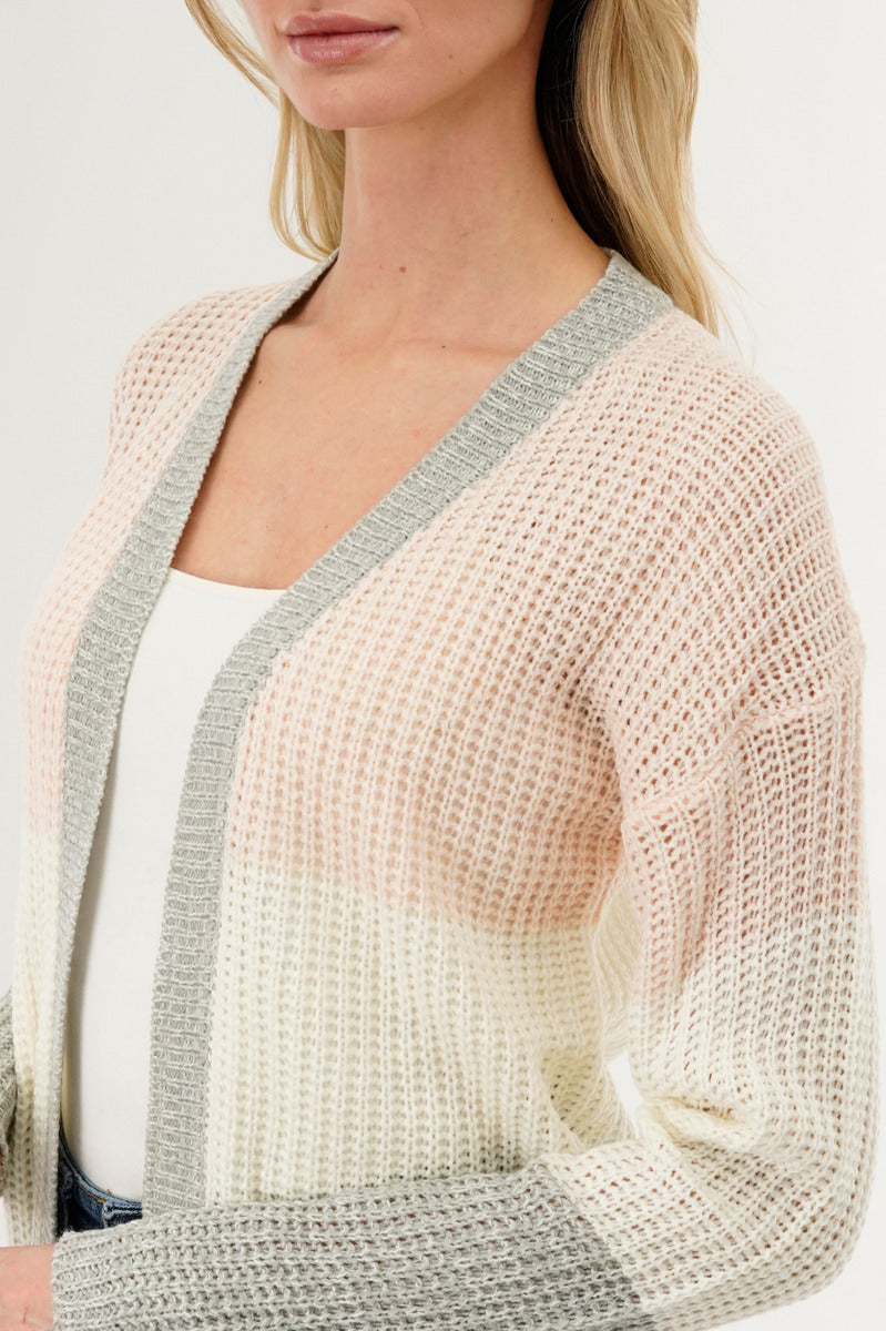 Stylexchange Colour Block Knit Cardigan - Pink - Womens Cardigans - Fairweather