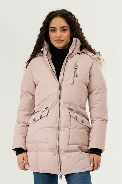 Canada Weather Gear Faux Fur Lined Hood Parka Jacket - Blush - Womens Parka Jackets - Fairweather