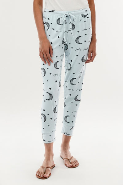 Canada Weather Gear Moon Print Tie Waist Pajama Pants - Blue - Womens Pajamas - Fairweather