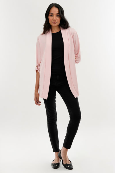 International INC Company Roll Up Sleeve Cardigan - Pink - Womens Cardigans - Fairweather