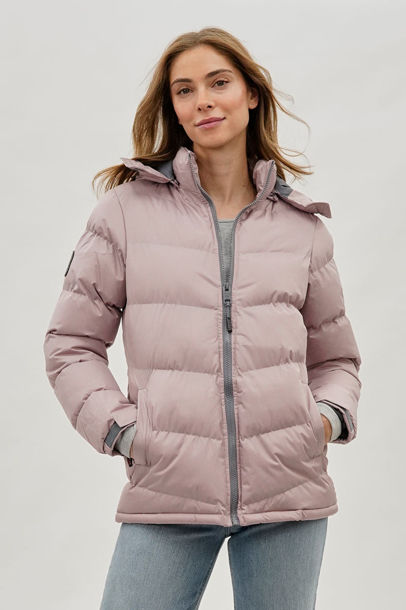 Blouson aviateur Canada Weather Gear à chevrons – Rose