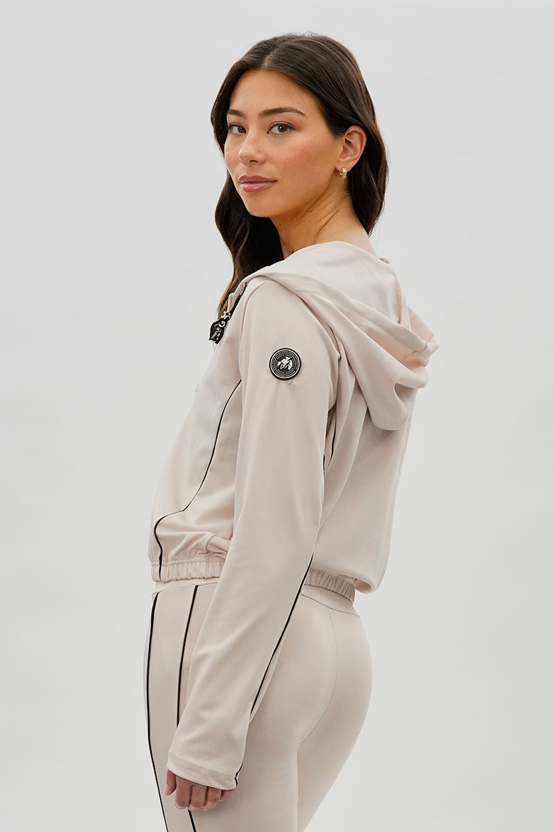 Super Triple Goose Cropped Active Hoodie - Beige - Womens Hoodies & Sweatshirts - Fairweather