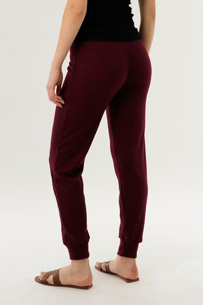 International INC Company Waffle Knit Joggers - Burgundy - Womens Joggers & Sweatpants - Fairweather