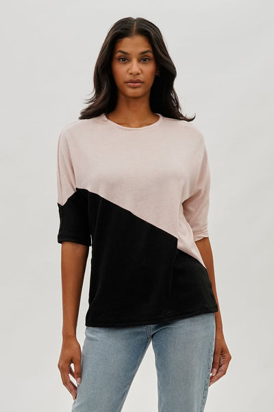 International INC Company Diagonal Colour Block Tee - Pink - Womens Tees & Tank Tops - Fairweather