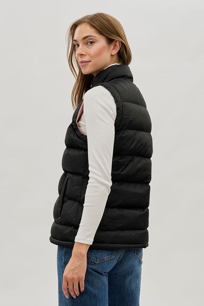 Gilet matelassé Canada Weather Gear à col doublé polaire – Noir