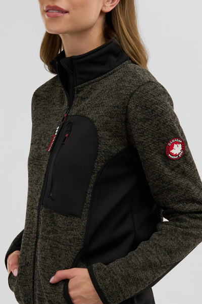 Canada Weather Gear Fleece Zip Up Lightweight Jacket - Olive - Womens Lightweight Jackets - Fairweather