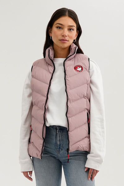 Canada Weather Gear Chevron Bubble Vest - Pink - Womens Vests - Fairweather