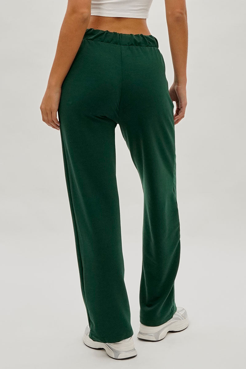 Pantalon de survêtement Fahrenheit à jambe large et cordon de serrage - Vert