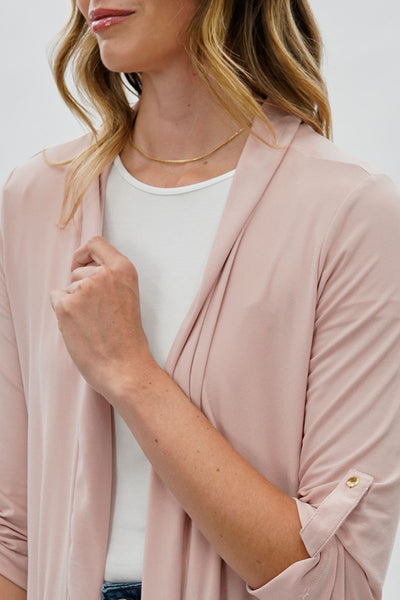 Costa Blanca Open Lightweight Wrap Cardigan - Blush - Womens Cardigans - Fairweather