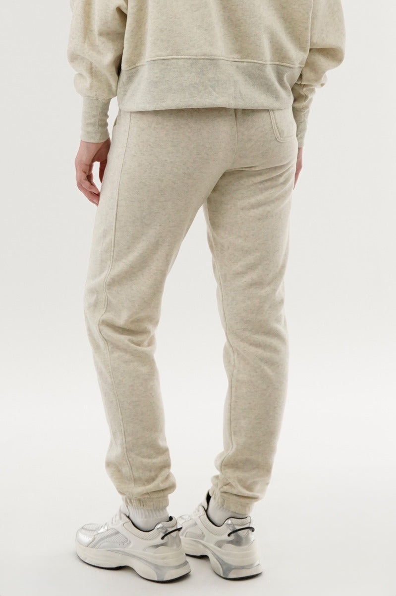 Fahrenheit Tie Waist Fleece Joggers - Cream