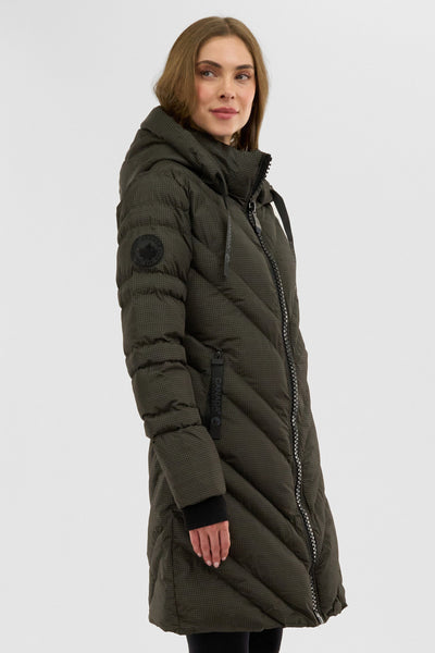 Canada Weather Gear Chevron Quilted Long Parka Jacket - Olive - Womens Parka Jackets - Fairweather