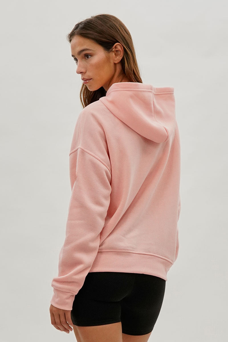 Fahrenheit Drop Shoulder Pullover Hoodie - Pink - Womens Hoodies & Sweatshirts - Fairweather