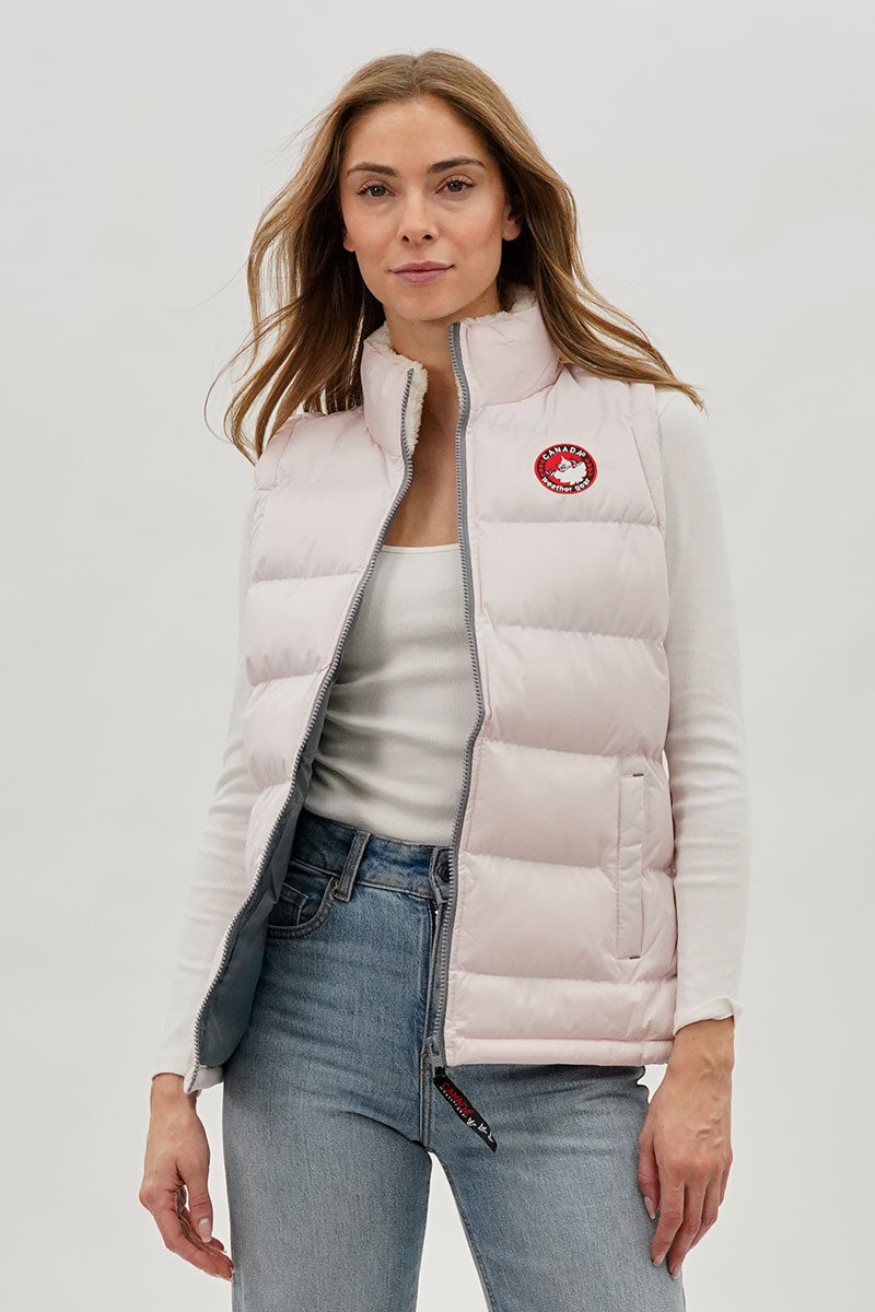 Gilet matelassé Canada Weather Gear à col doublé polaire - Blush