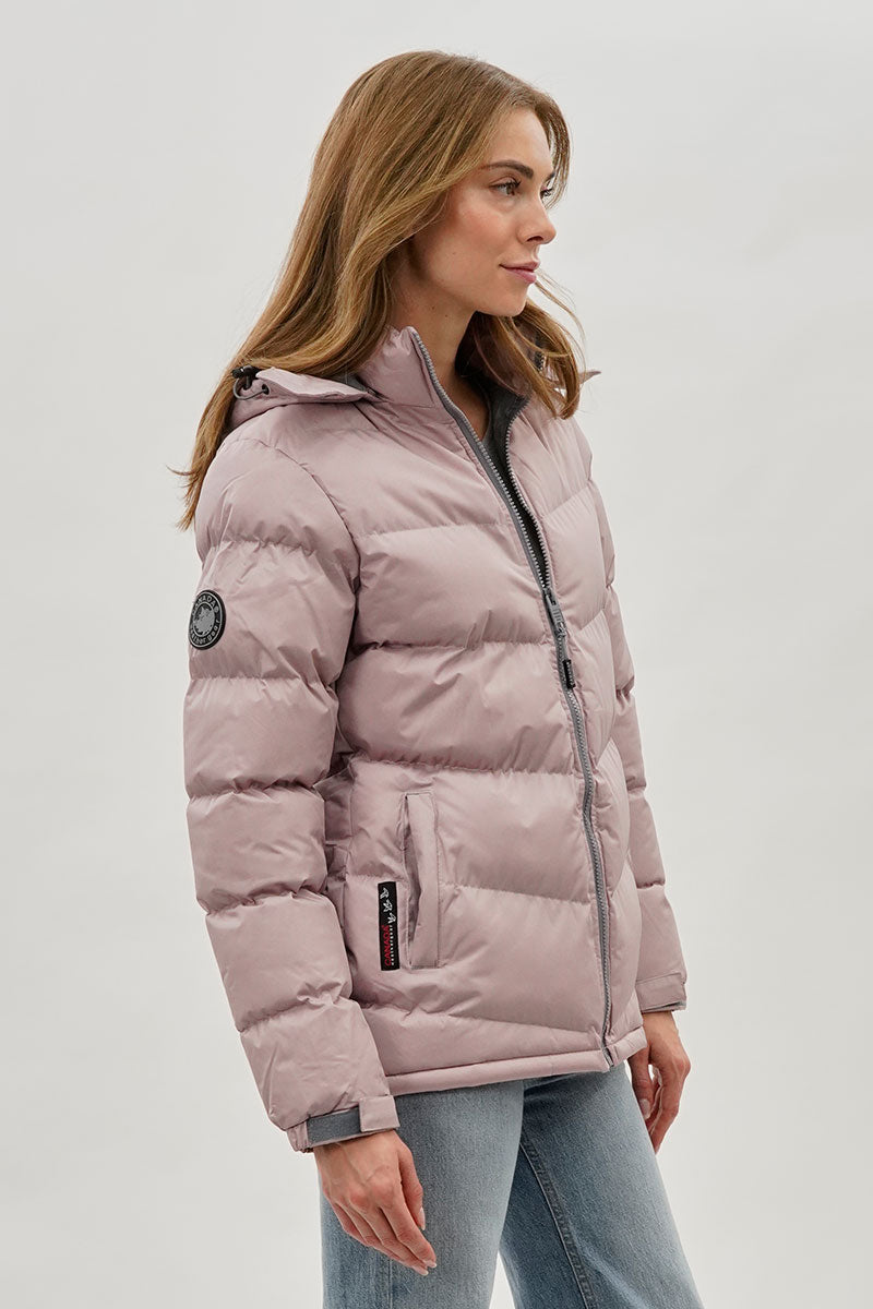 Blouson aviateur Canada Weather Gear à chevrons – Rose